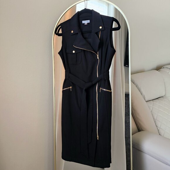 Calvin Klein Sleeveless Zip Dress – Black - Picture 2 of 3